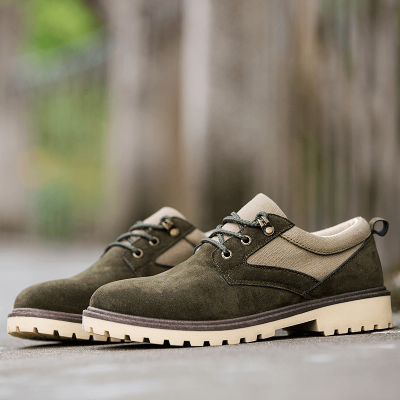 Men Breathable Suede Vintage Non Slip Comfy Sole Short Boots Casual Business Shoes