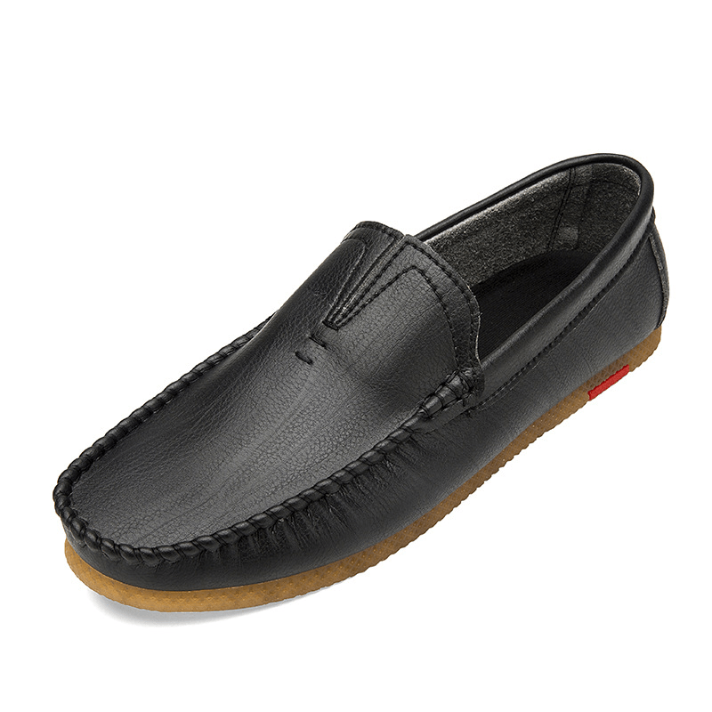Men Microfiber Breathable Comfy Bottom Slip on Driving Casual Leather Loafers Shoes