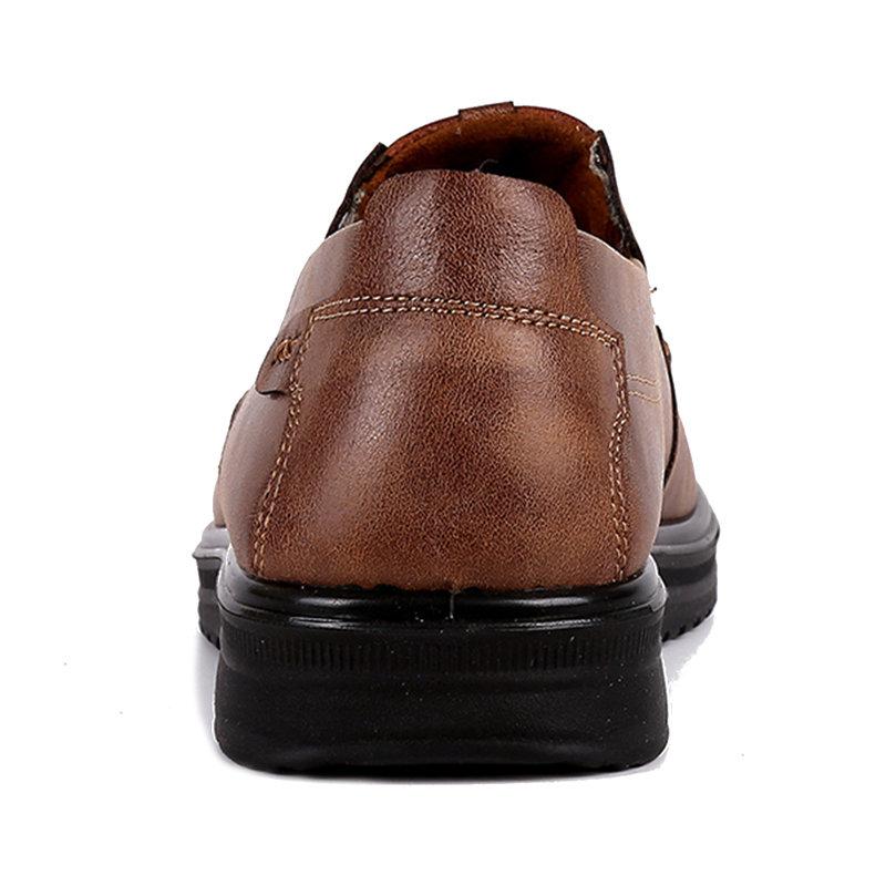 Men Retro Color Leather Large Size Soft Sole Casual Driving Shoes