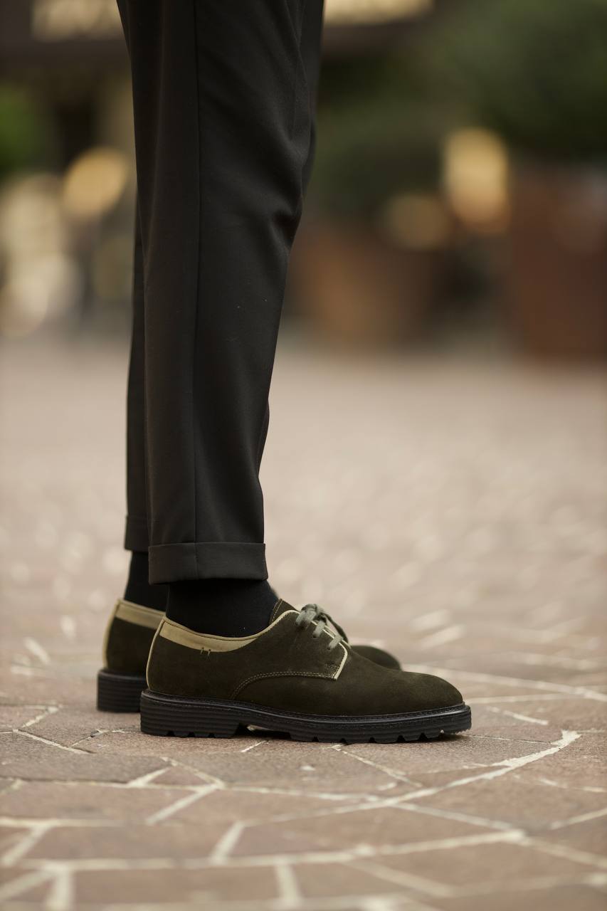 Suede Leather Khaki Shoes