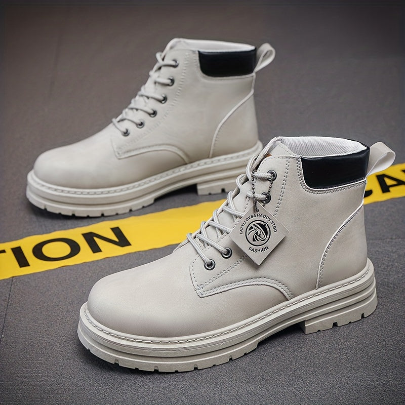 Sturdy leather lace-up boots