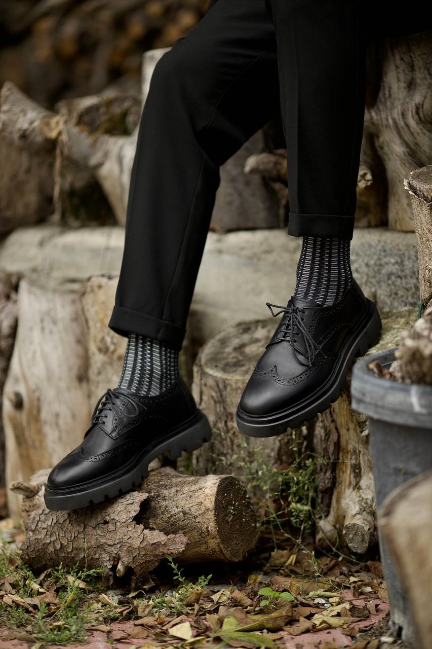 Leather Black Oxford Shoes