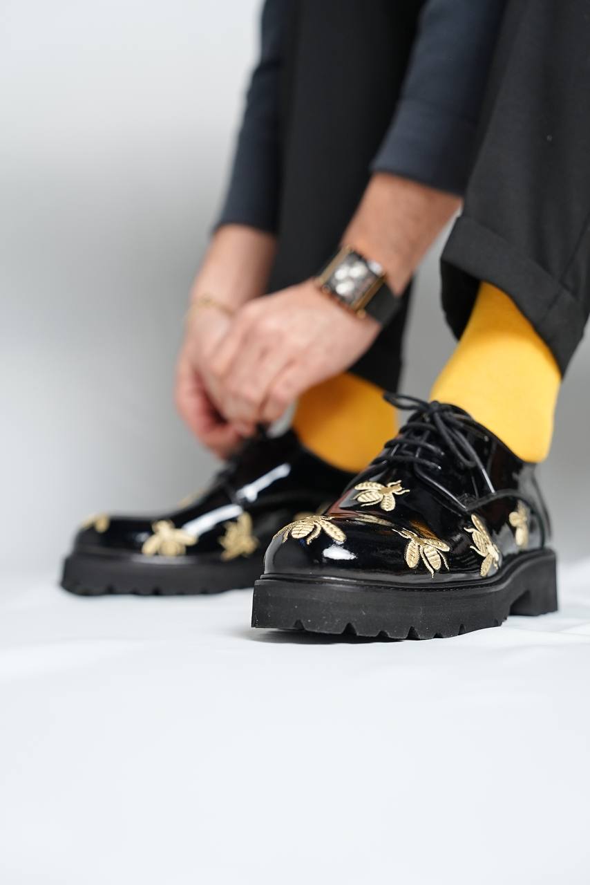 Leather Black Bee Shoes