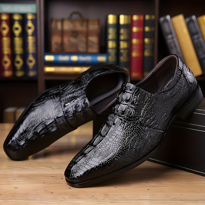 Mens Plus Size Elegant Loafers - Comfy Pu Leather, Anti-slip Sole, Perfect For Business Casual