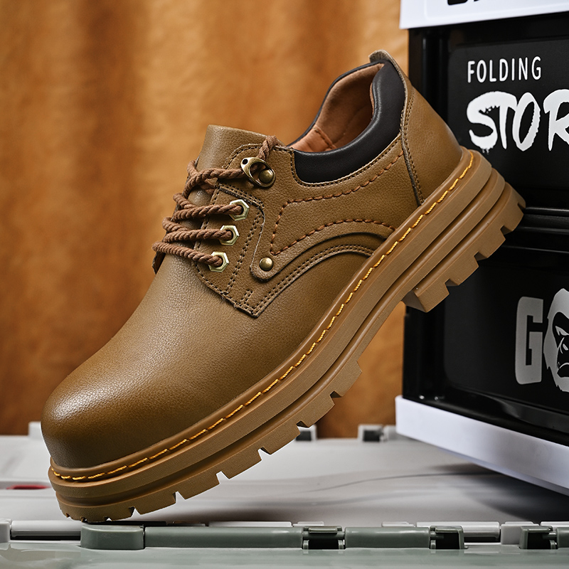 Genuine Leather Men Business Shoes Lace Up Male Oxfords Footwear Basic Formal Wedding Men's Dress Shoes Non-Slip Walking Shoes