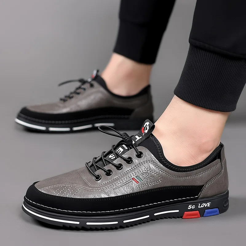 Man Loafers Business Leather Men Shoes Summer Slip Breathable Men Casual Leather Soft Shoes Black Flats Driving Shoes