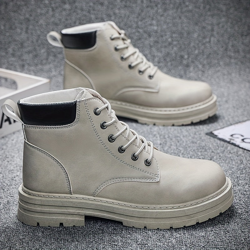 Sturdy leather lace-up boots