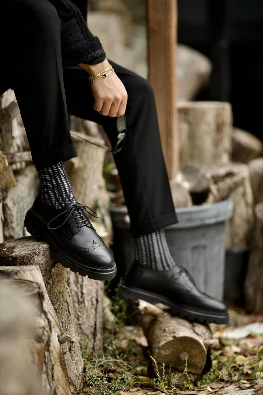 Leather Black Oxford Shoes