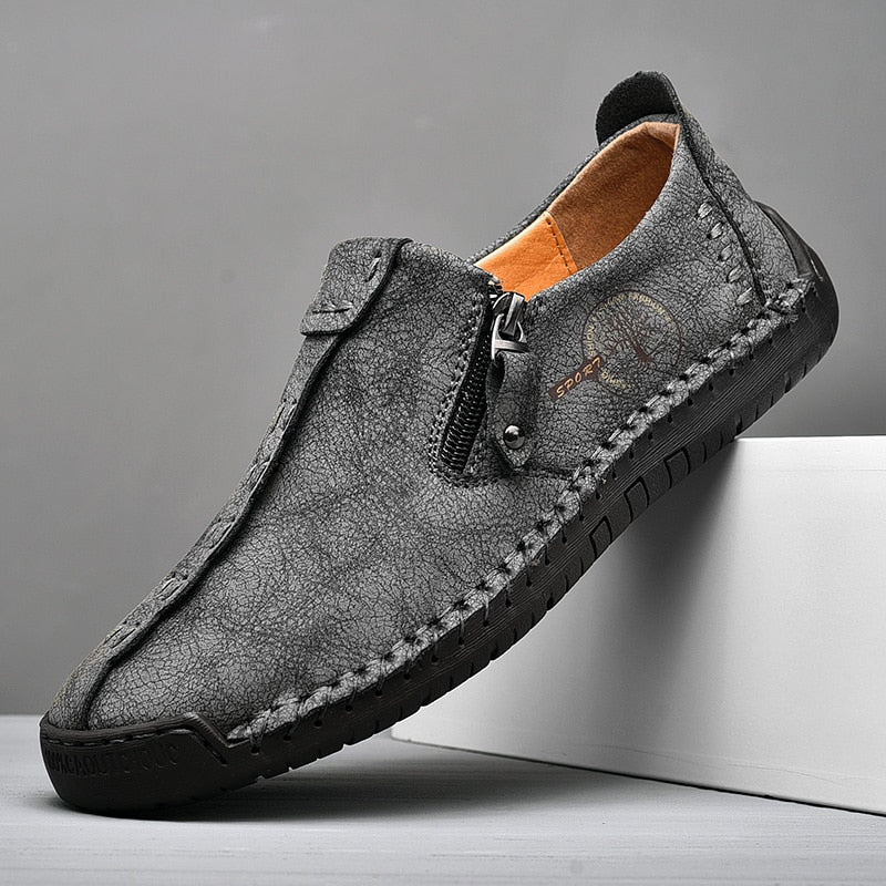 Comfortable Leather Casual Slip On Men Loafers Split Leather Shoes