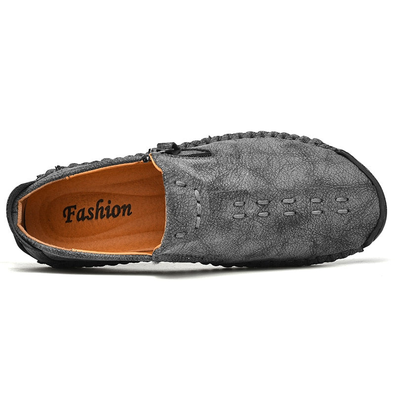 Comfortable Leather Casual Slip On Men Loafers Split Leather Shoes