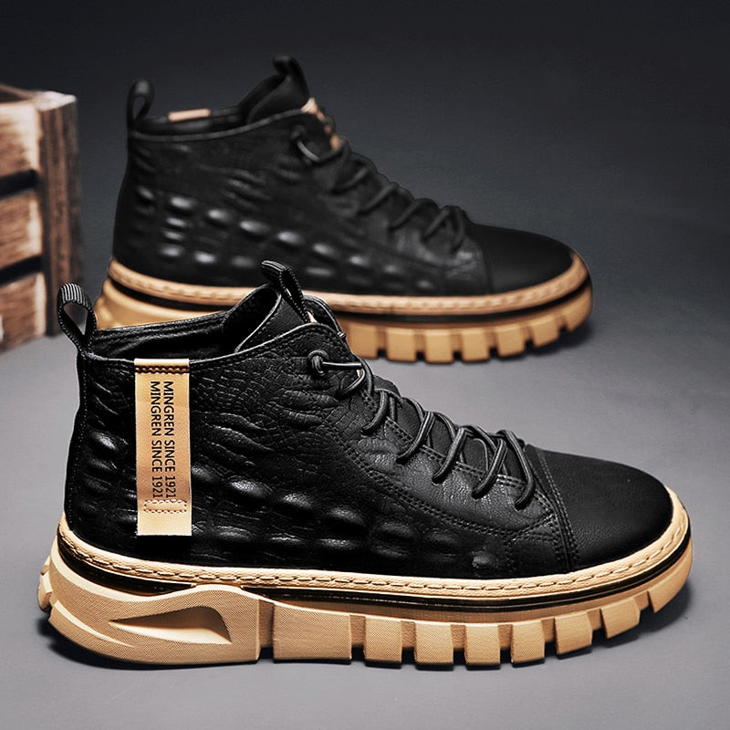 Non-Leather Shoes Men Comfortable Sneakers Men Waterproof Non-Slip Outdoor