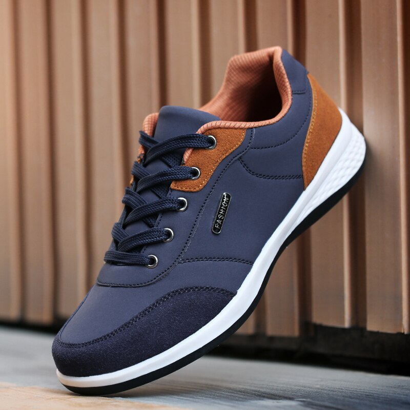 Men New Lace-Up Microfiber Leather Tenis Casual Shoes