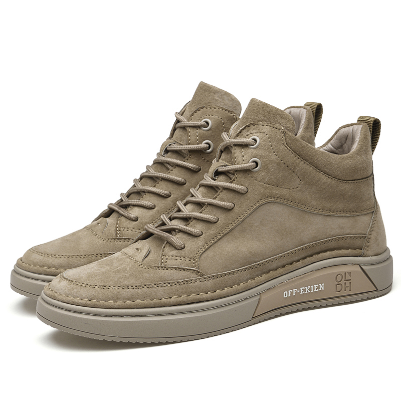 Men Cowboy Boots Winter Mid Top Leather Shoes Comfort Cotton Shoes Fashion Ankle Boots Casual Outdoor Travel Shoes Sneakers