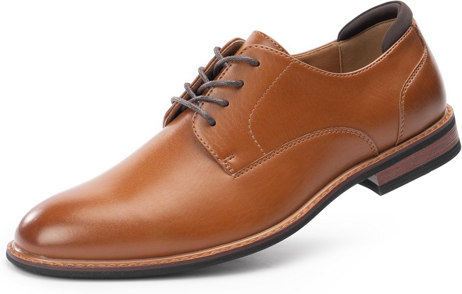Men's Oxfords Classic Dress Lace Up Shoes, Leather Lined, Heel Pad Design For Formal Occasions