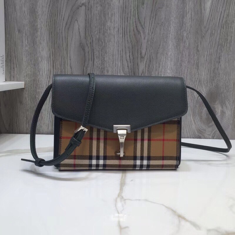 bb Small Vintage Check And Crossbody Bag Grey For Women, Women's Bags 9in/24cm
