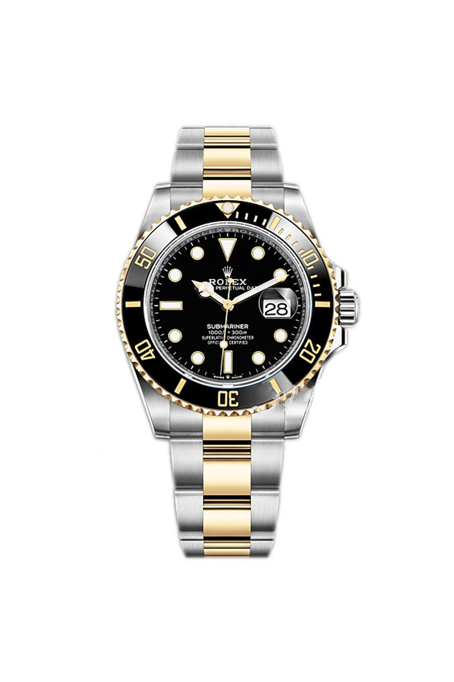 Rlx Submariner 41 Black Dial Stainless Steel and 18K Yellow Gold Bracelet Automatic Men's Watch 126613LB
