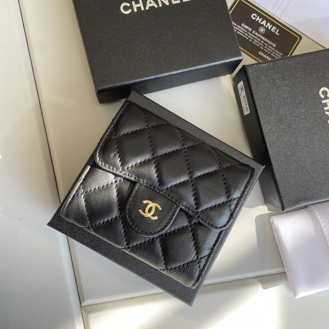 cc Small Classic Flap Wallet Black Bag For Women 10.5cm/4.1in AP0231 Y01295 C3906