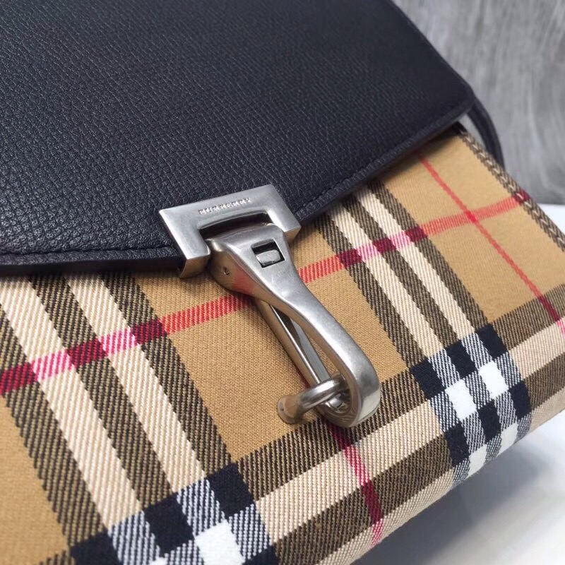 bb Small Vintage Check And Crossbody Bag Black For Women, Women's Bags 9in/24cm