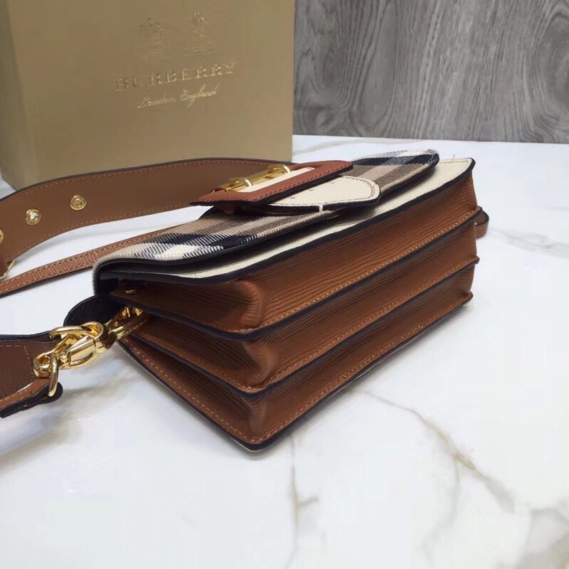 bb The Small Buckle Bag In House Check Beige For Women, Women's Bags 7.5in/19cm