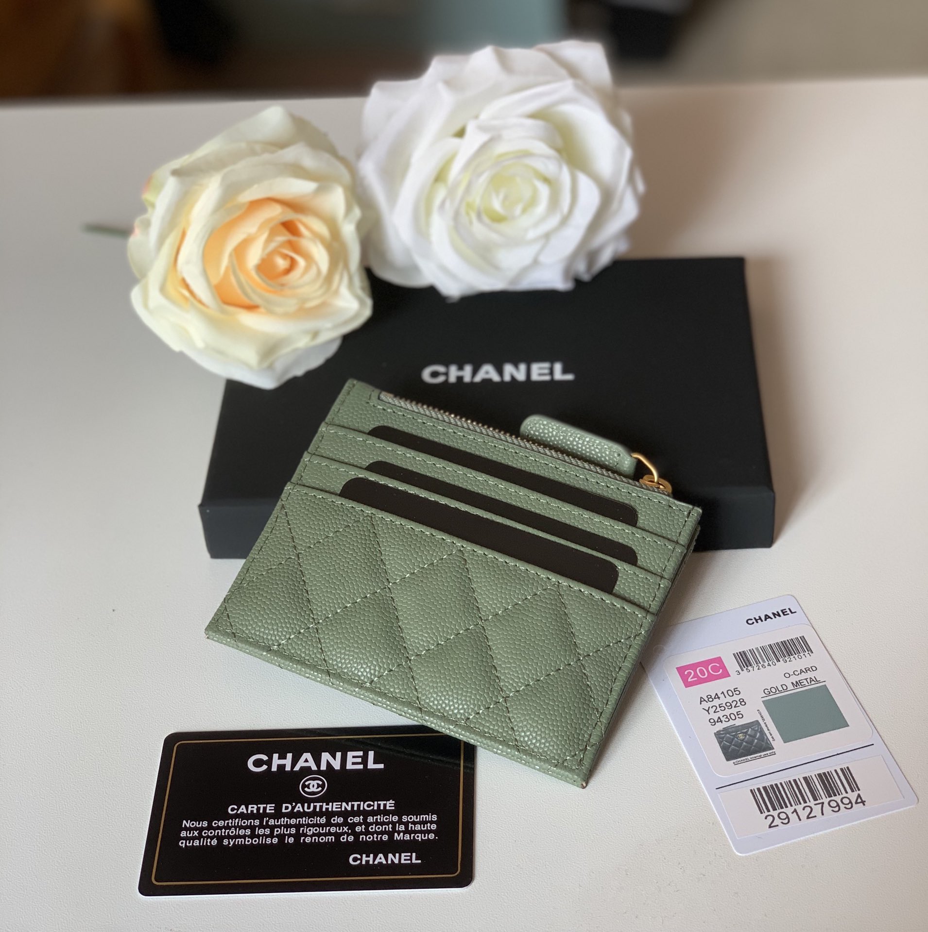 cc Flat Card Holder Olive Bag For Women 11.5cm/4.5in
