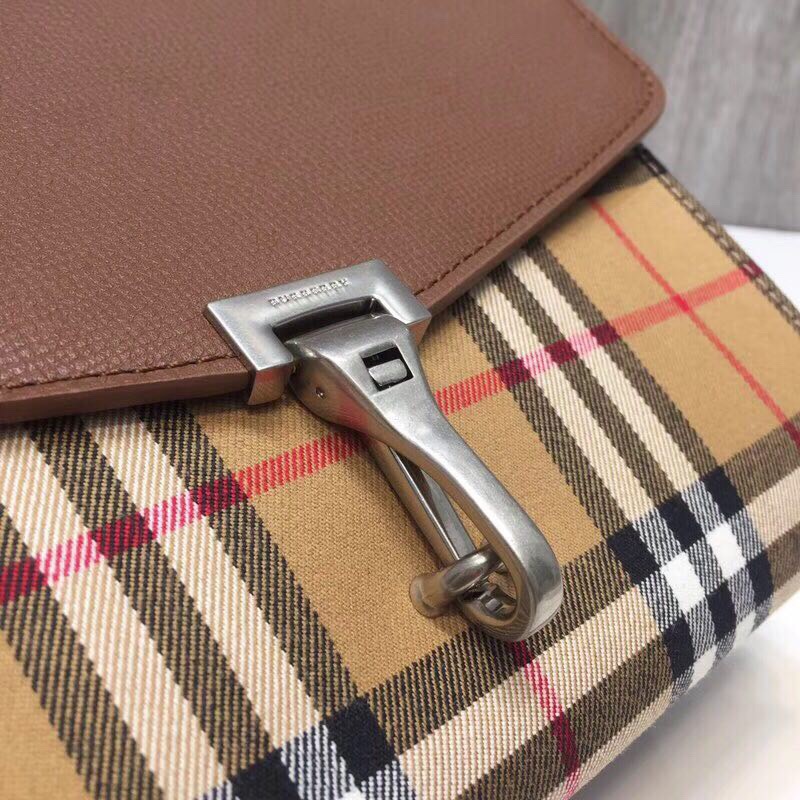 bb Small Vintage Check And Crossbody Bag Brown For Women, Women's Bags 9in/24cm