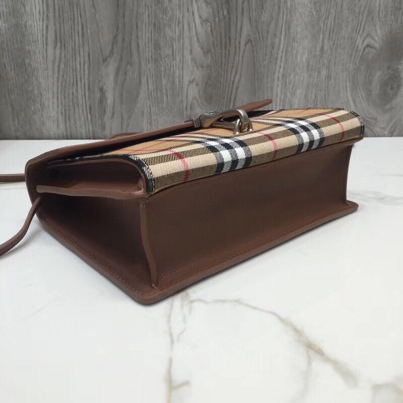 bb Small Vintage Check And Crossbody Bag Brown For Women, Women's Bags 9in/24cm