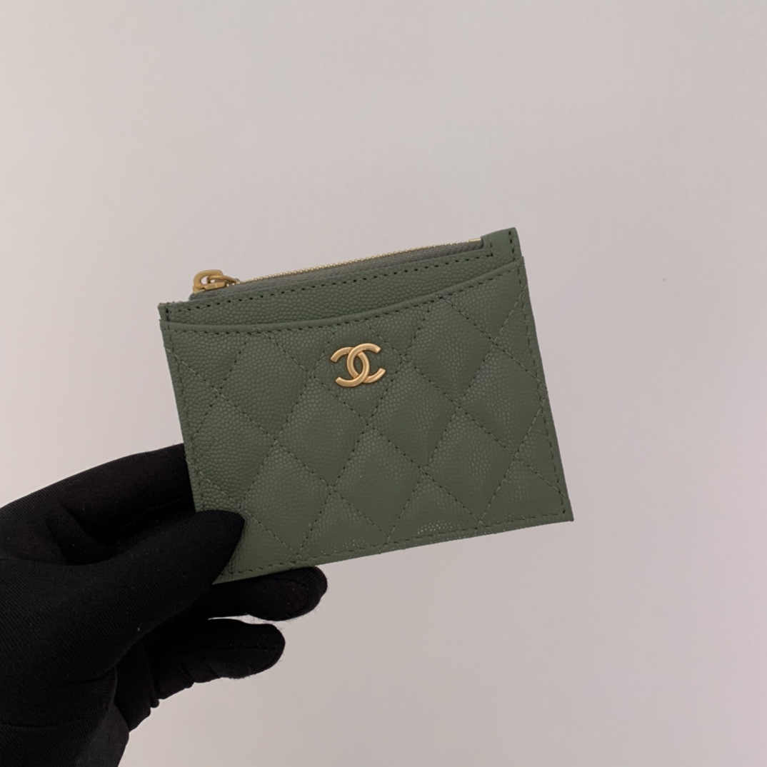 cc Flat Card Holder Olive Bag For Women 11.5cm/4.5in