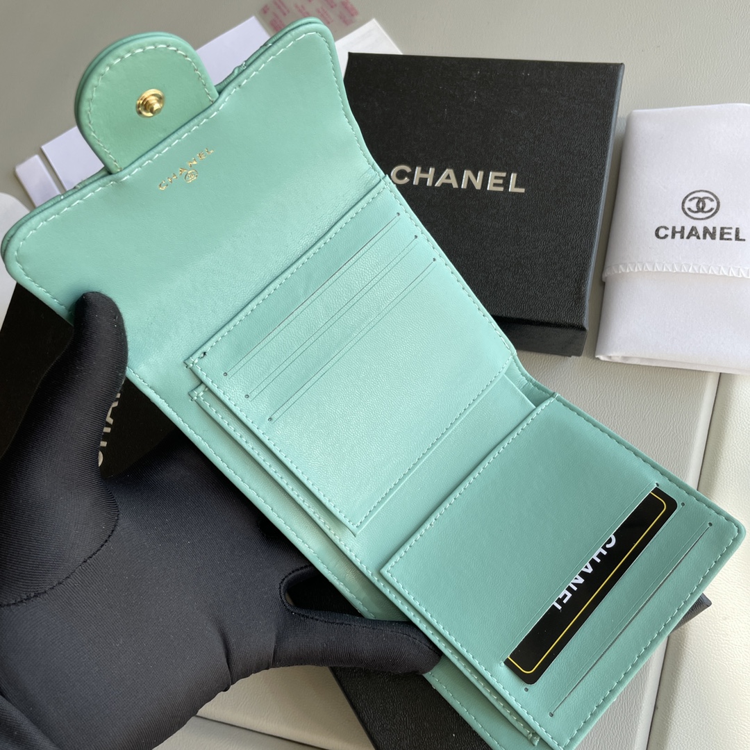 cc Small Classic Flap Wallet Mint Bag For Women 10.5cm/4.1in