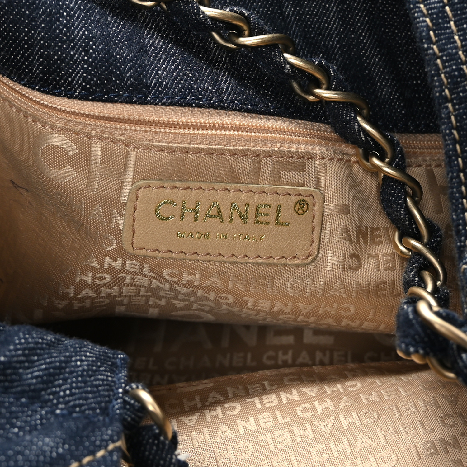 CC DARK BLUE DENIM XL GIANT COCO CABAS TOTE BAG