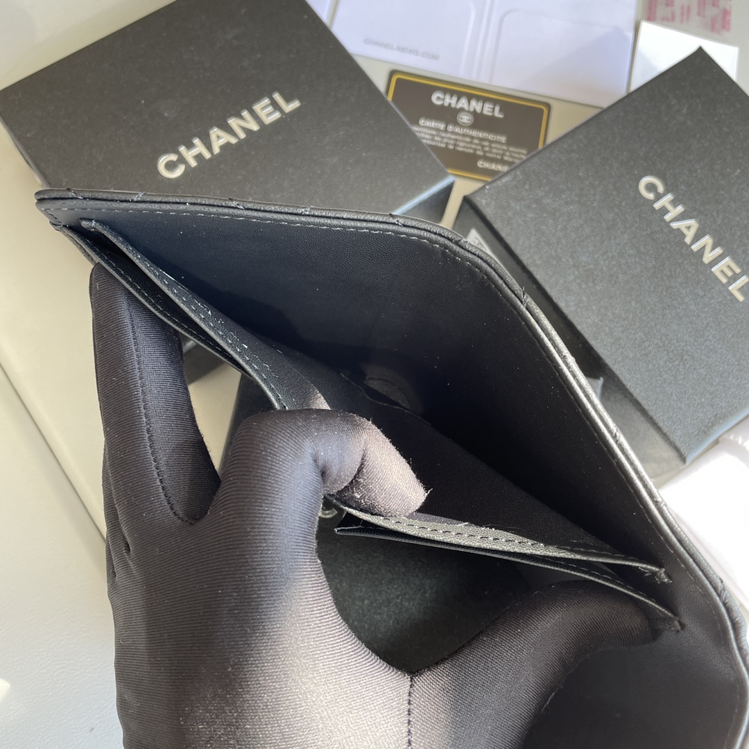 cc Small Classic Flap Wallet Black Bag For Women 10.5cm/4.1in AP0231 Y01295 C3906
