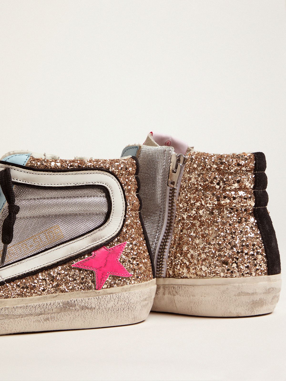 Slide LTD sneakers with glitter and fuchsia star