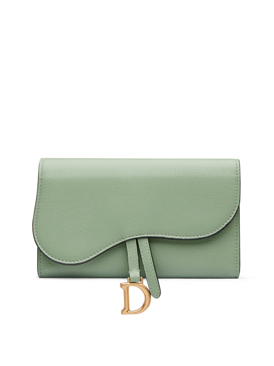 D Saddle Wallet in Goatskin Queen Mint