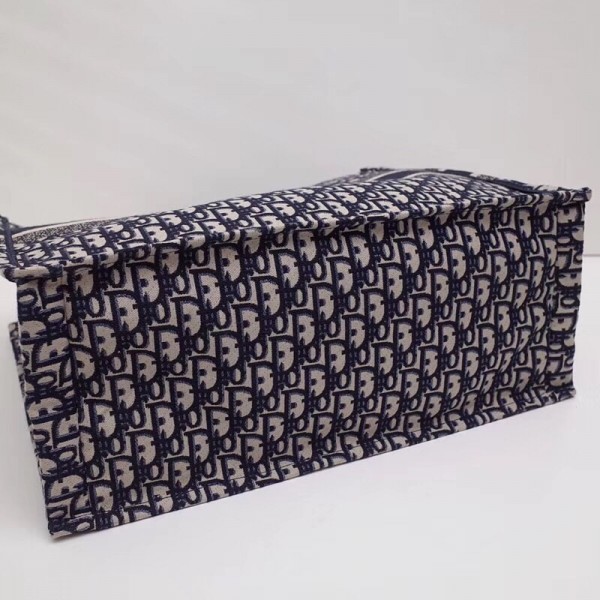 D Book Tote Bag In Blue Oblique Canvas