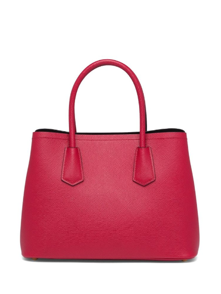 PP Small Saffiano Leather Double PP Bag in Black