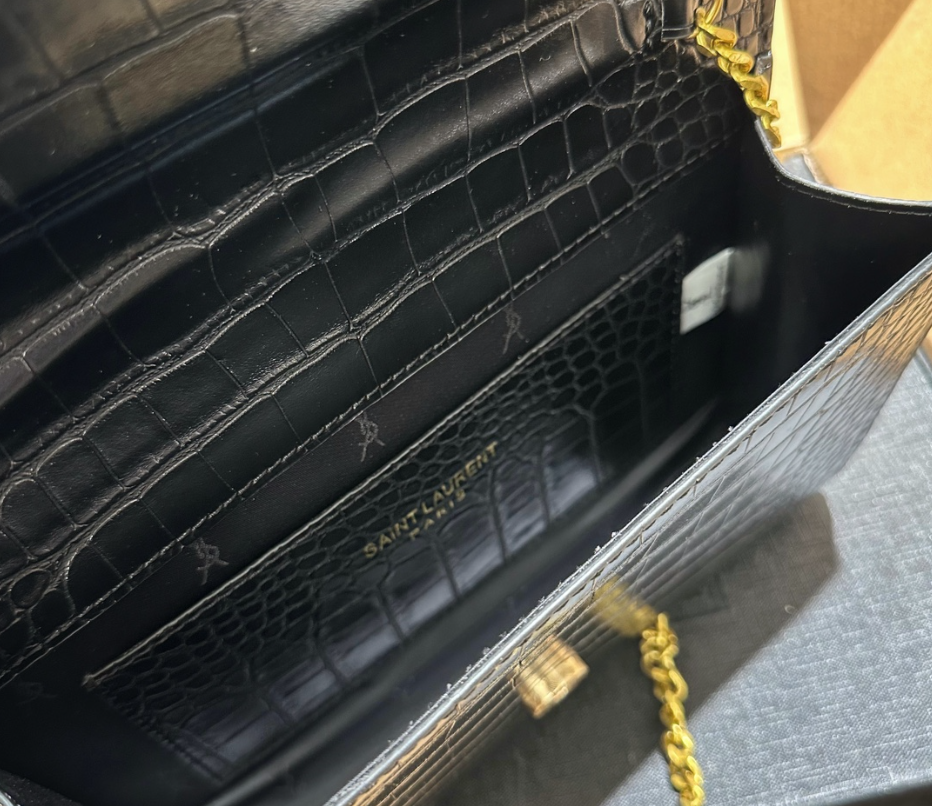 Y Uptown Leather Clutch  White