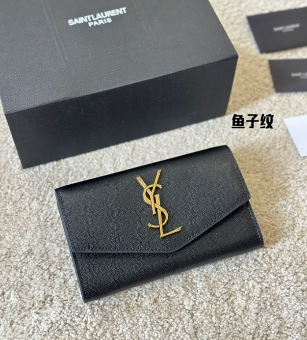 Y Uptown Leather Clutch  White