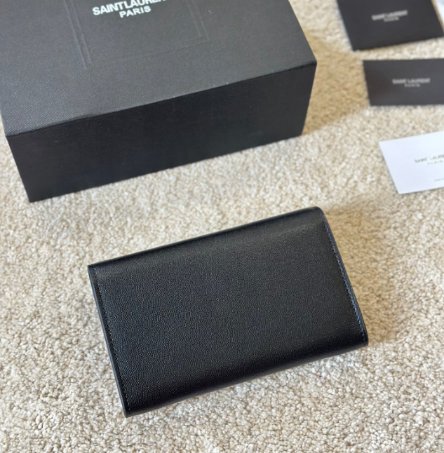 Y Uptown Leather Clutch  White