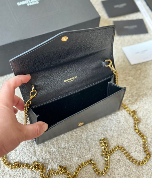 Y Uptown Leather Clutch  White