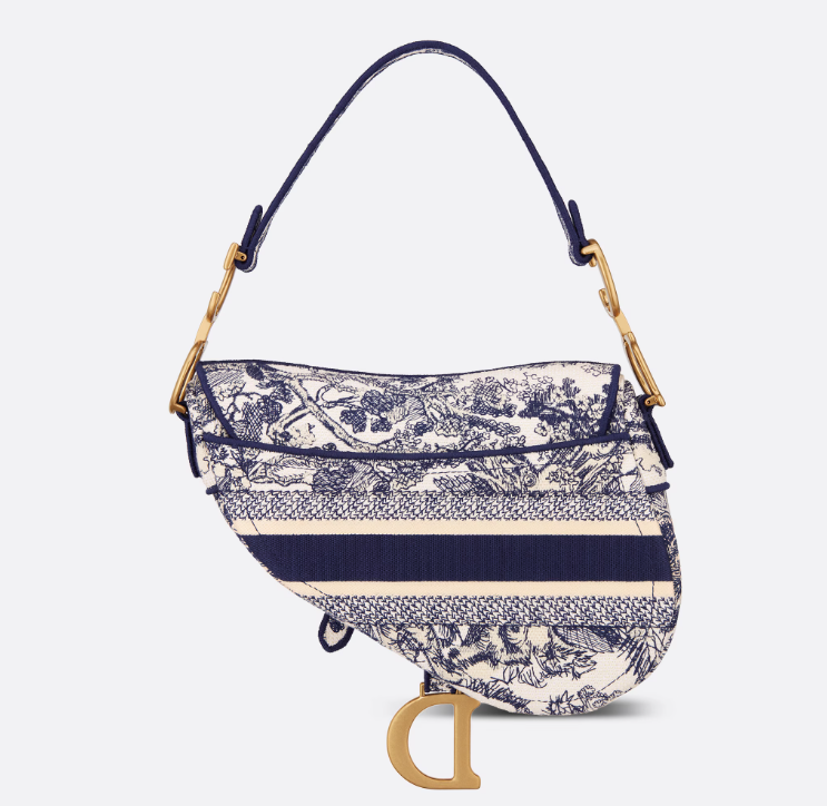 CD SADDLE BAG Blue Toile de Jouy Embroidery Reference: M0446CTDT_M808