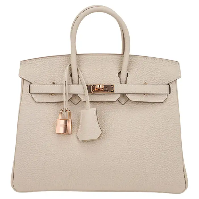 H Birkin 35 Craie Togo Palladium Hardware rose gold