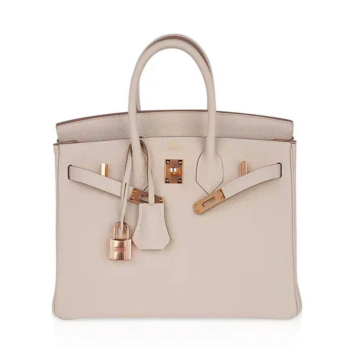 H Birkin 35 Craie Togo Palladium Hardware rose gold