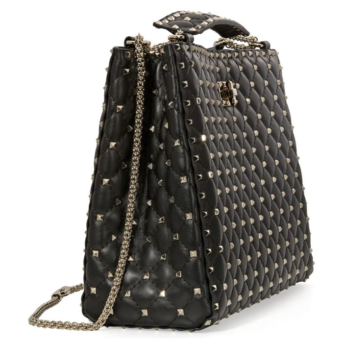 Val Rockstud Black Shoulder Bag