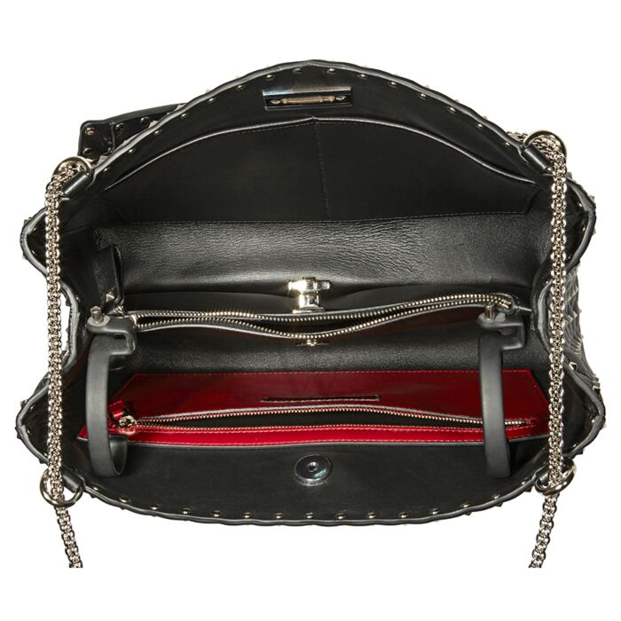 Val Rockstud Black Shoulder Bag