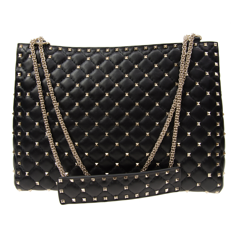 Val Rockstud Black Shoulder Bag