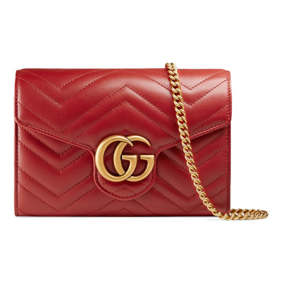 GC432 GG Marmont matelassé mini bag / 8"W x 5"H x 2.5"D
