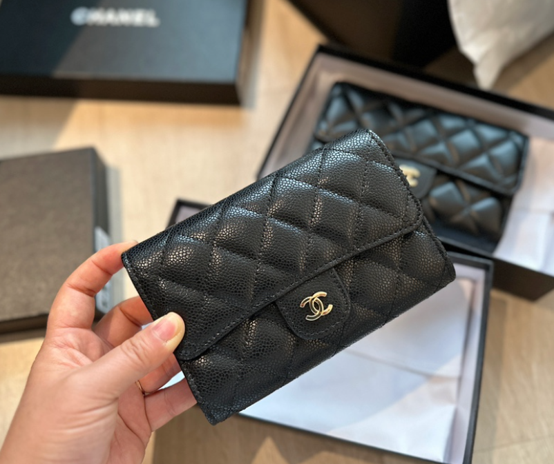 cc new arrival wallet caviar leather size: 15.5*10cm