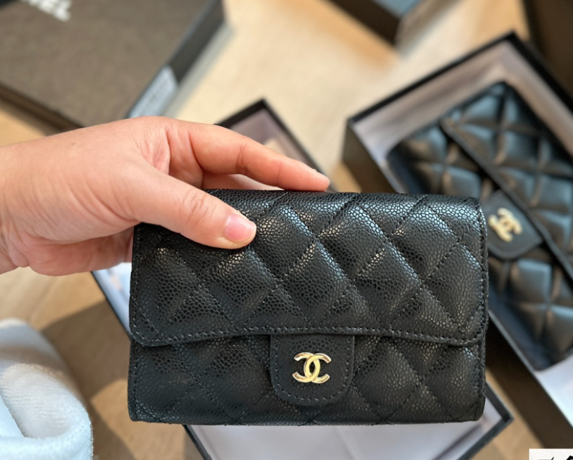 cc new arrival wallet caviar leather size: 15.5*10cm