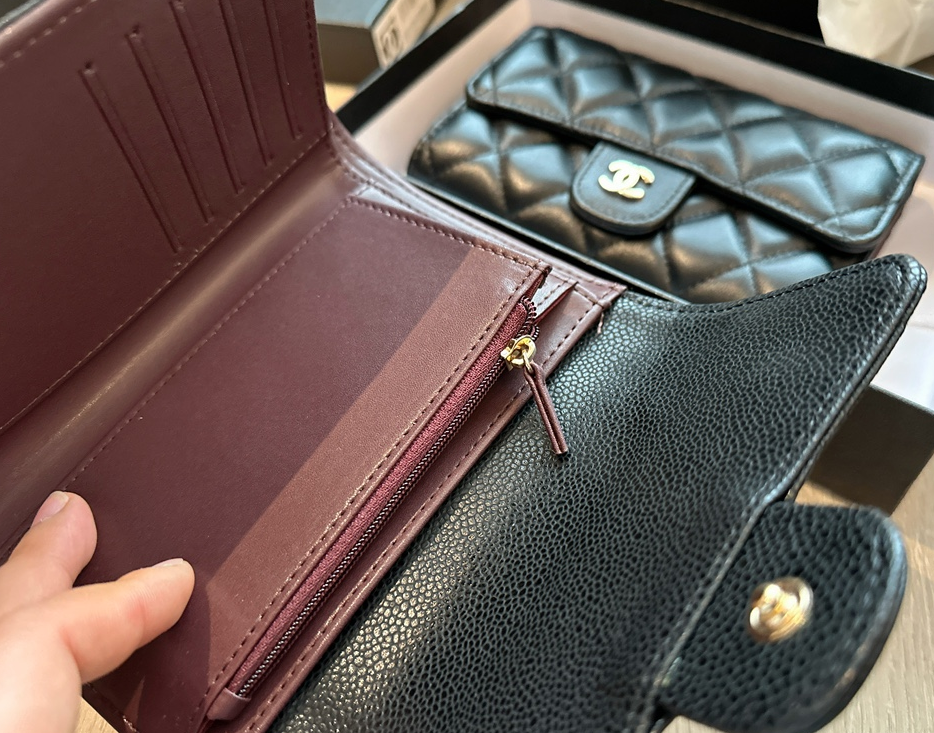 cc new arrival wallet caviar leather size: 15.5*10cm