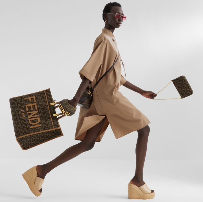 Fen Mon Tresor Beige leather mini-bag