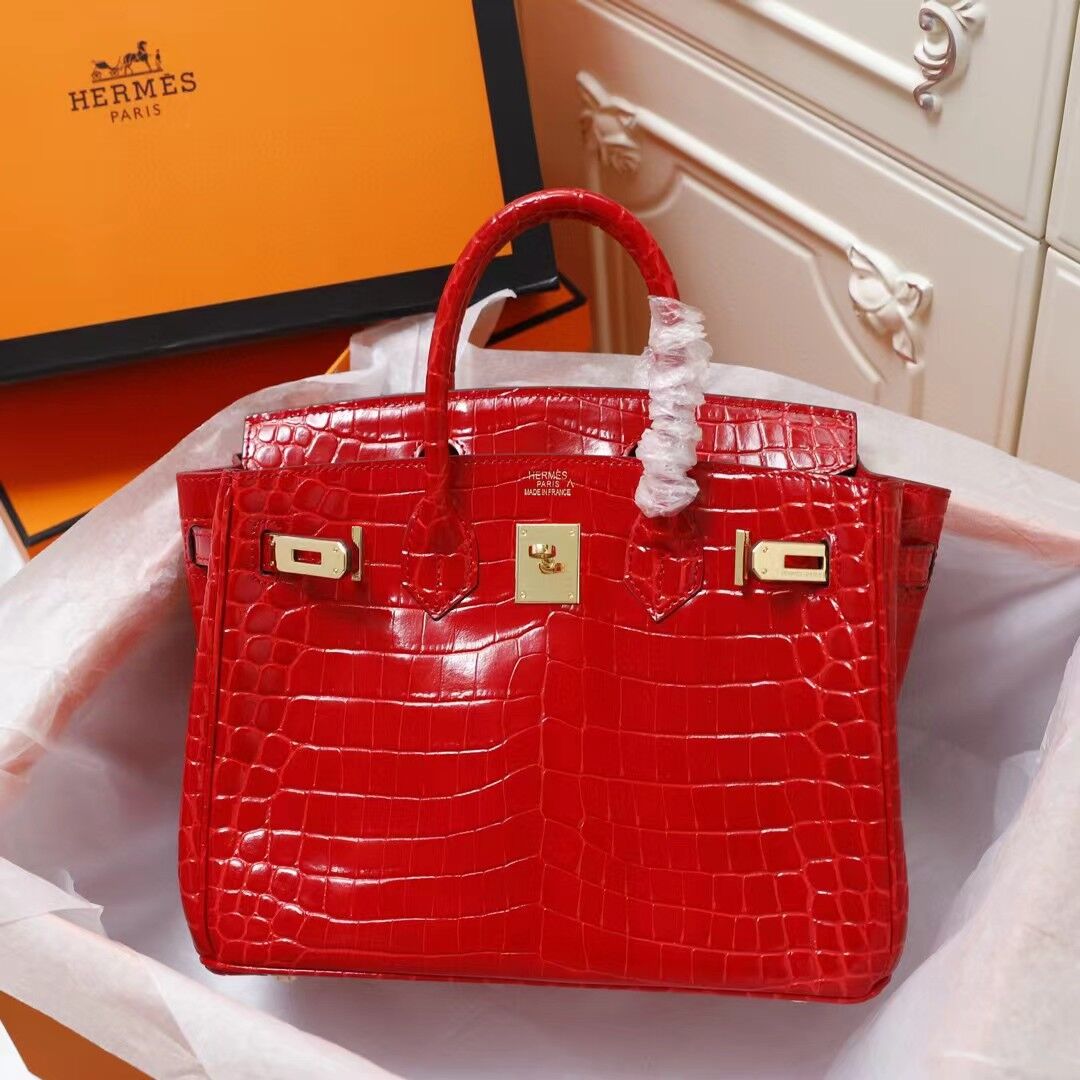 H Birkin 25, 30, 35  Electric Shiny Niloticus Crocodile gold Hardware